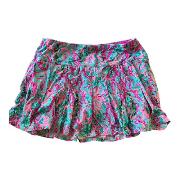 Lilly Pulitzer Luxletic Annora Athletic Pleated Skort Multi Seaweed Pattern - Picture 2 of 5